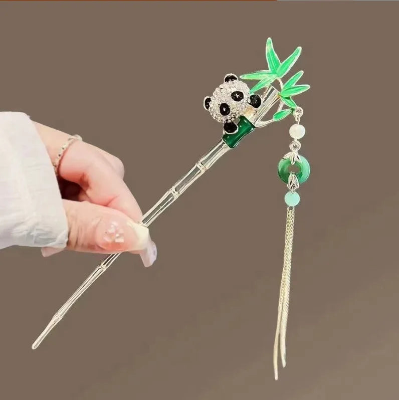 Horquilla para el pelo de estilo chino elegante, horquilla con borla para moño, diseño Floral tradicional, joyería para mujer, accesorios para el cabello