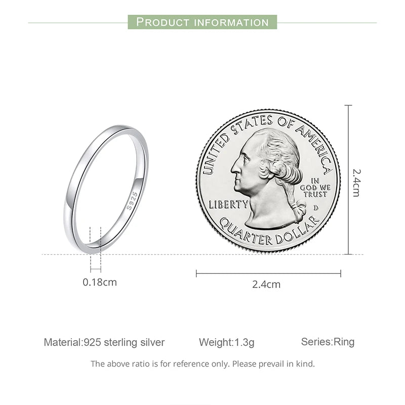 BAMOER, anillo de boda de Plata de Ley 925 de alta calidad, anillo redondo clásico para dedo, joyería de compromiso de boda para mujer, regalo SCR343