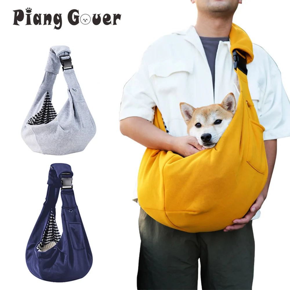 Cómoda bolsa para perros, bandolera para mascotas, bolso grande para viajes al aire libre, portátil, para gatos, cachorros, bolsa portabebés para perros pequeños y medianos