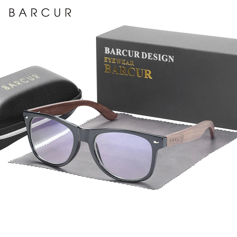 Gafas de Sol de madera natural BARCUR, gafas de sol polarizadas para hombre, gafas de sol de nogal negro, protección UV400