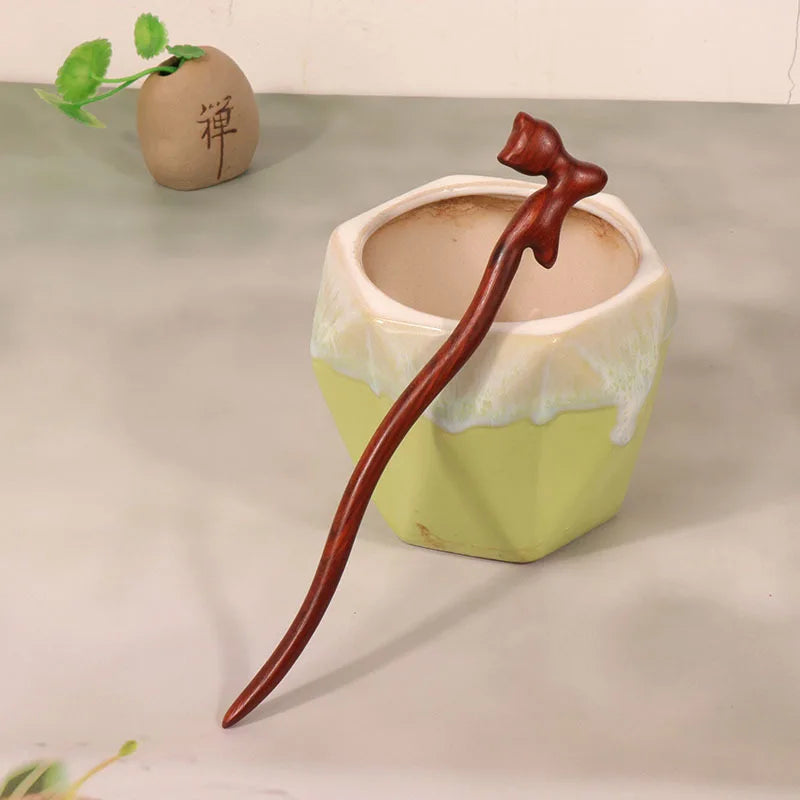 Horquilla de sándalo Retro nuevo Cheongsam chino, tocado de pelo Pan, horquilla de madera bonita de estilo antiguo de alta calidad