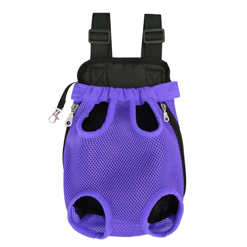 Mochila para mascotas, bolso de hombro doble portátil para gatos, bolsa transportadora para perros de viaje al aire libre, bolsa frontal para perros, mochila de malla
