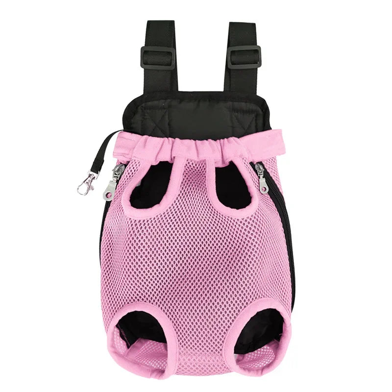 Mochila para mascotas, bolso de hombro doble portátil para gatos, bolsa transportadora para perros de viaje al aire libre, bolsa frontal para perros, mochila de malla