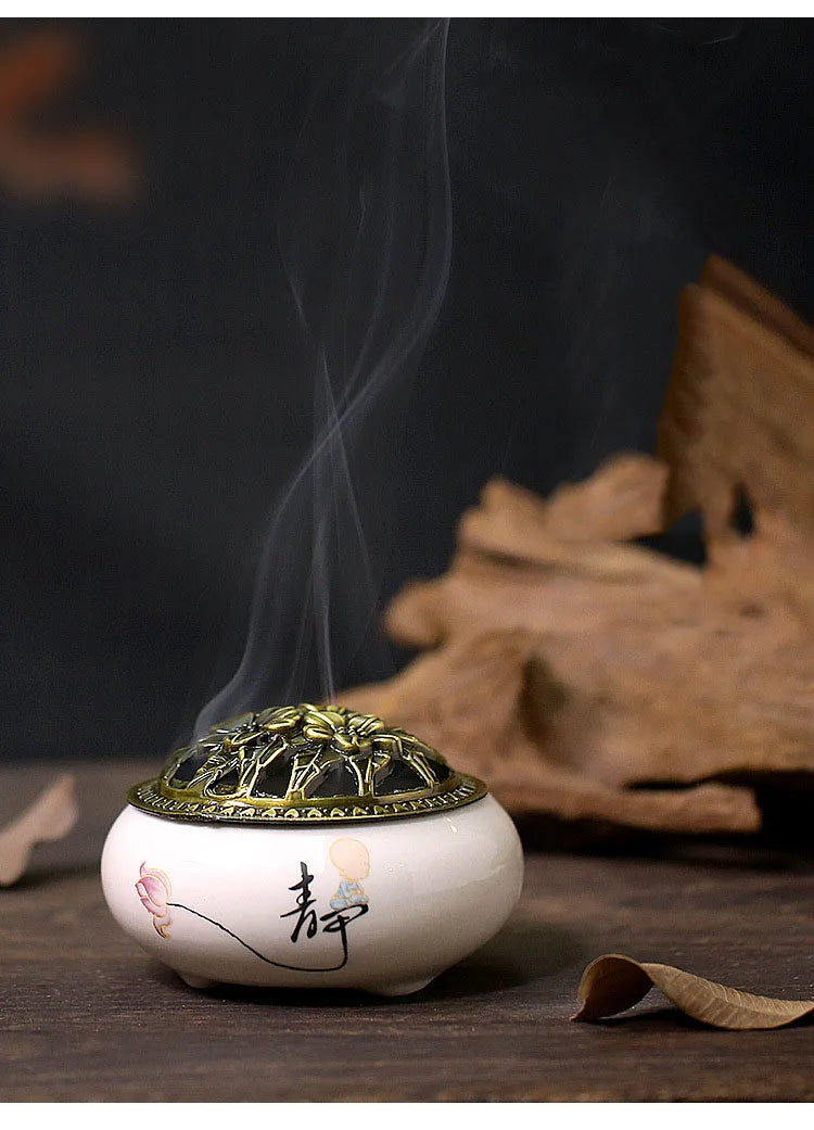 Juego de quemador de incienso de latón, Kit de producción de aromaterapia, soporte de molde de incienso, Yoga, meditación, aromaterapia casera