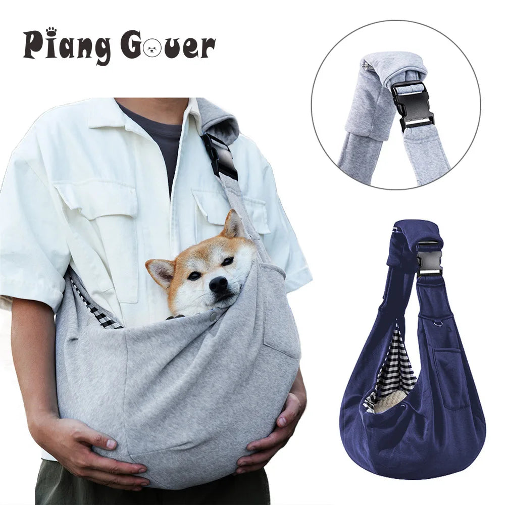 Cómoda bolsa para perros, bandolera para mascotas, bolso grande para viajes al aire libre, portátil, para gatos, cachorros, bolsa portabebés para perros pequeños y medianos