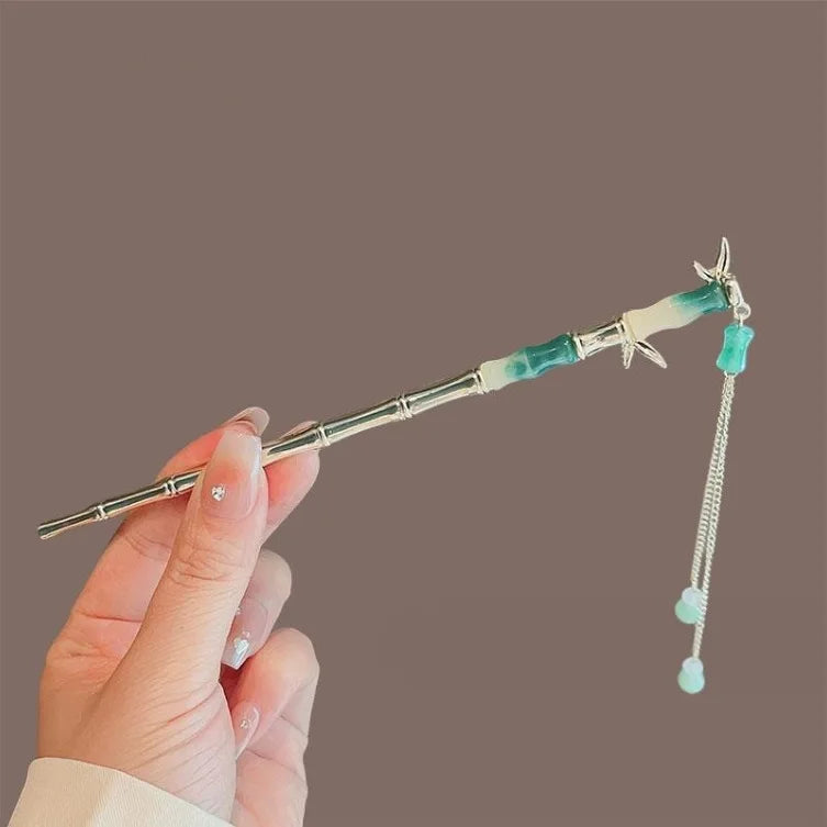 Horquilla para el pelo de estilo chino elegante, horquilla con borla para moño, diseño Floral tradicional, joyería para mujer, accesorios para el cabello